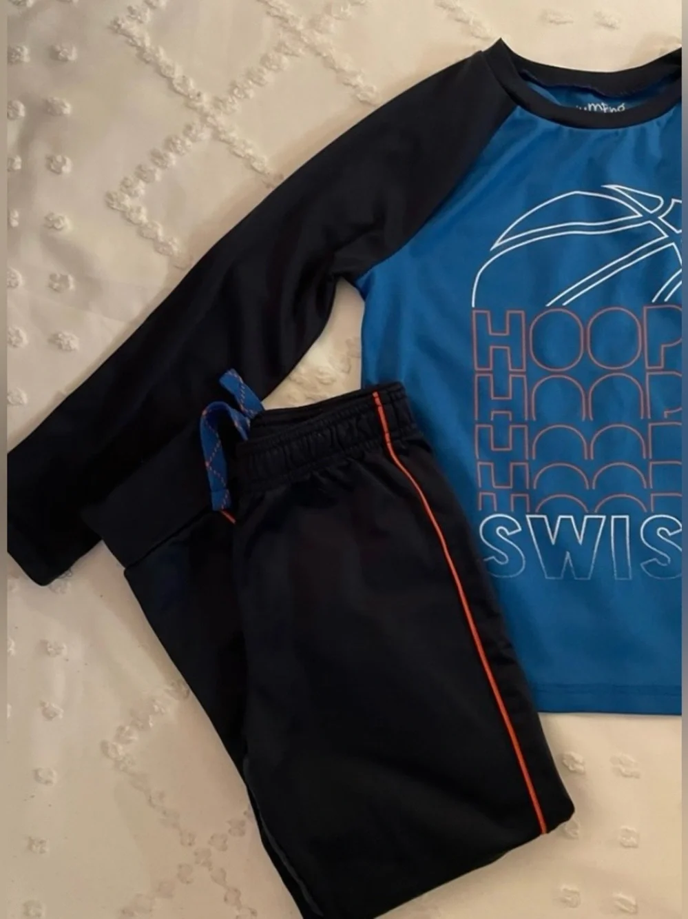 Jumping Beans Blue & Black 'Hoops Swish' Athletic Set